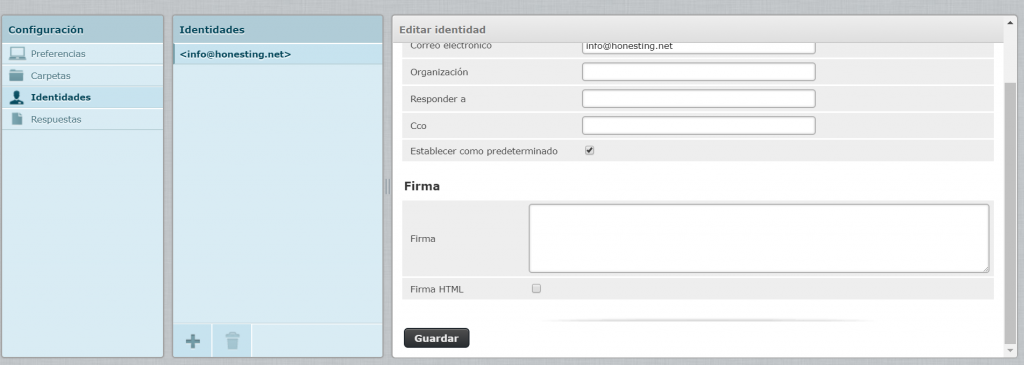 firma rouncube configurar