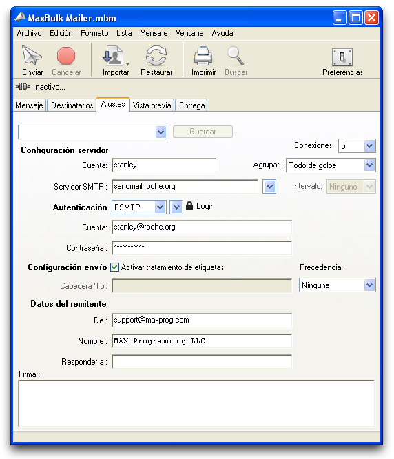 envio masivo emails